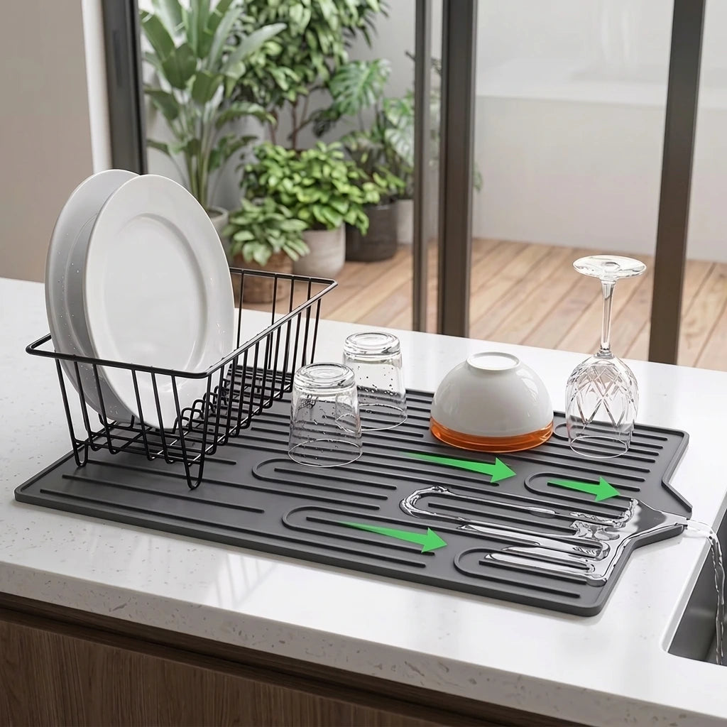 Alfombrilla de Silicona para Escurrir Platos y Alimentos
