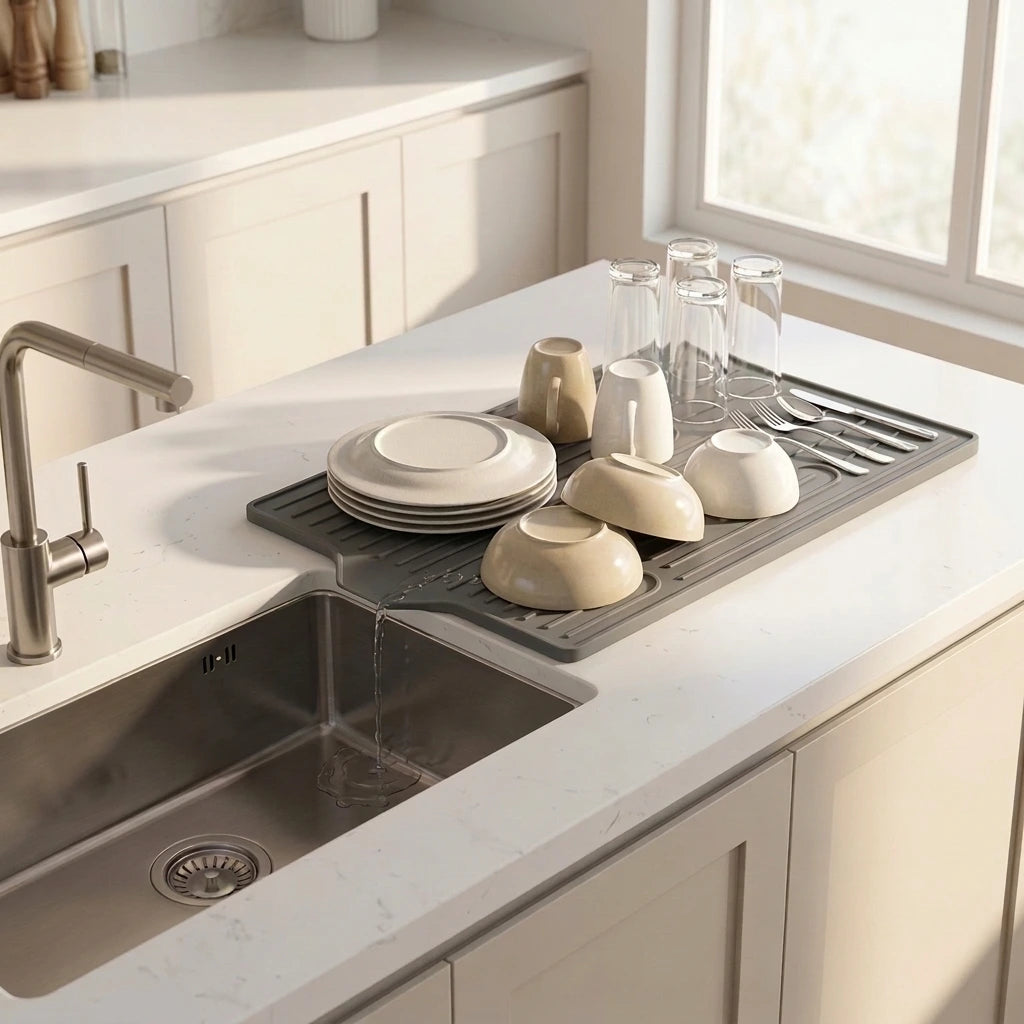 Alfombrilla de Silicona para Escurrir Platos y Alimentos