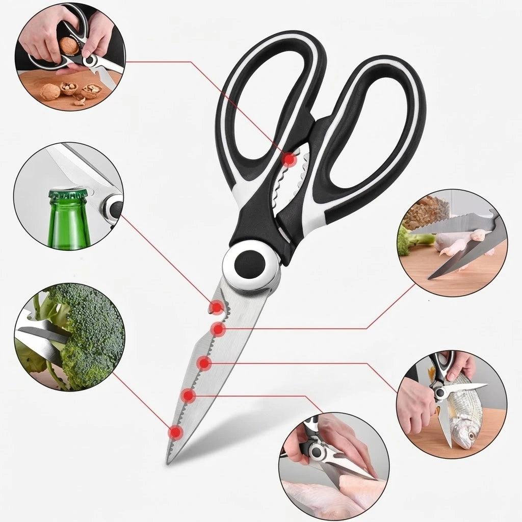 Tijeras de Cocina Multifuncionales de Acero Inoxidable